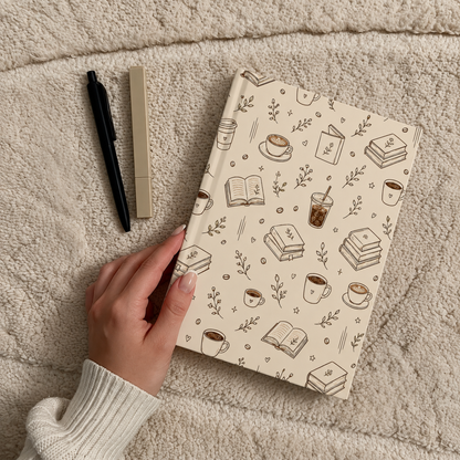 My time, my coffee & my notes Hardcover Journal
